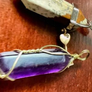 2 crystals ! purple & multi colored one!+surprise